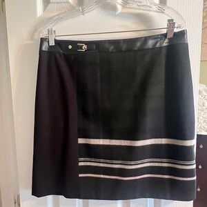 Elegant Black Skirt with Striped Detail